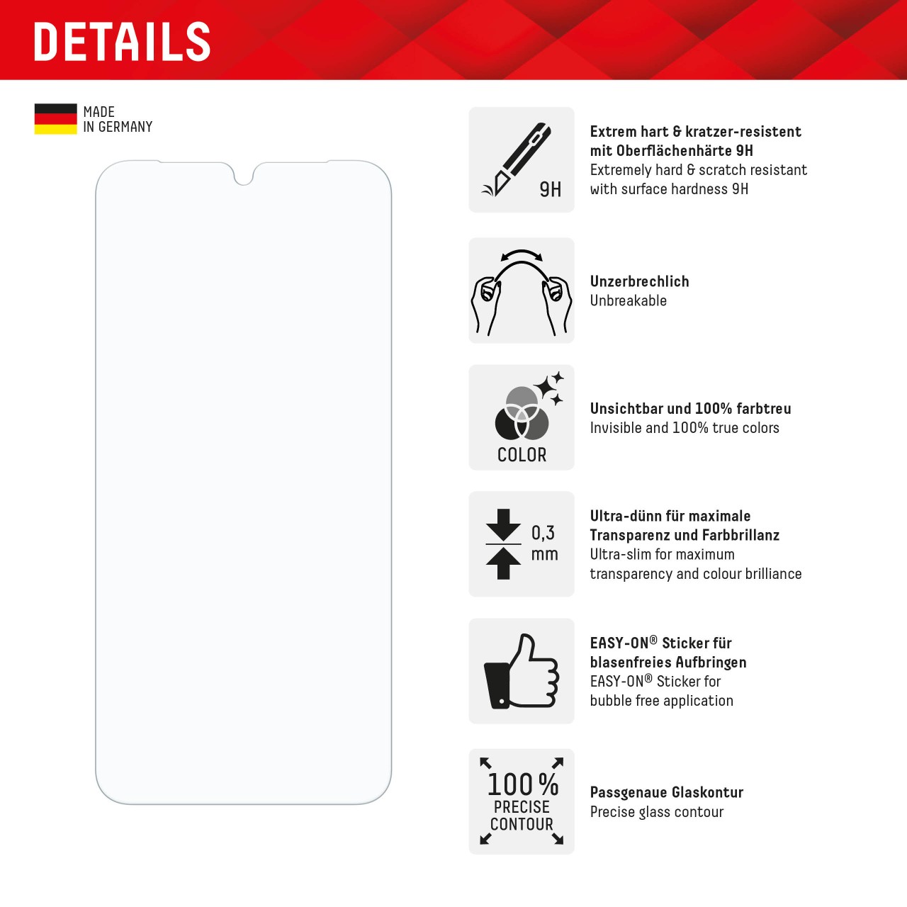 Real Glass for Huawei P smart S (6,3"), 2D