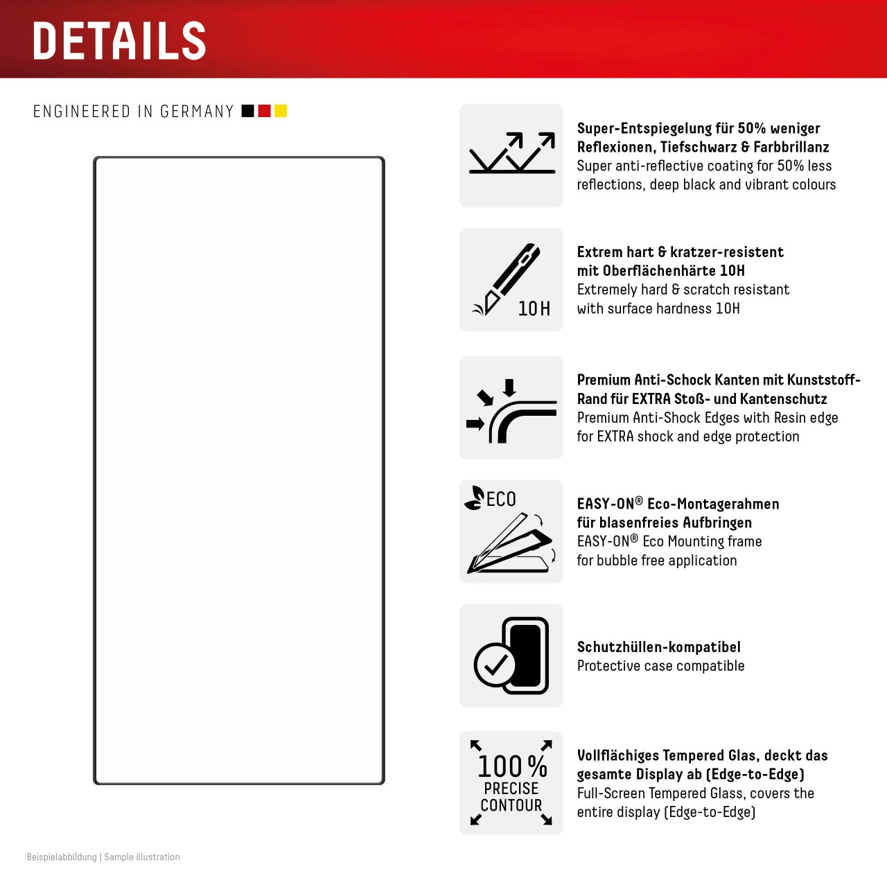 Premium Anti-Reflex Glas (super-entspiegelt, FC) für Samsung S24 Ultra