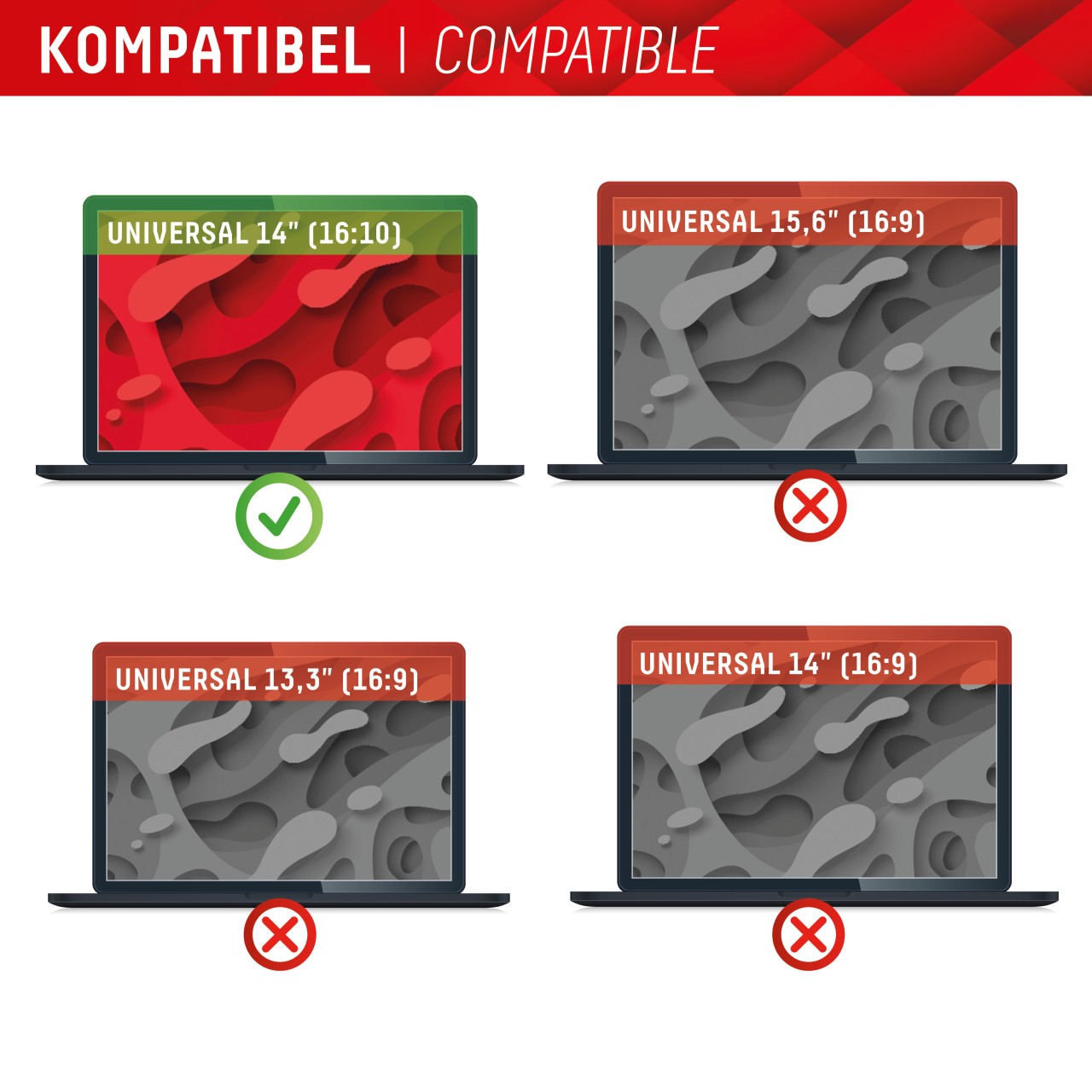 PRIVACY SAFE Magnetischer 2-Wege Blickschutzfilter für Laptop/ Notebook 14'' (16:10)